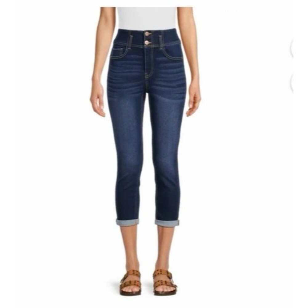 NOBO No Boundaries Juniors Size 9 Corset Skinny Jeans Cropped Cuffed